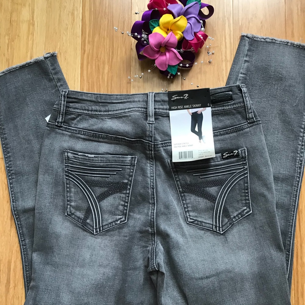 7 Seven High Rise Ankle Skinny - Picture 1 of 6